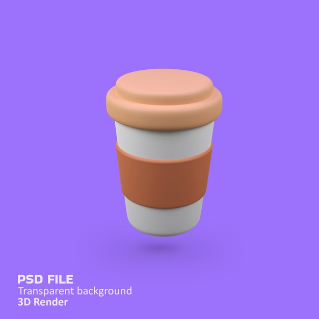 Coffee Break Getränke isoliert 3D-Render-Ikonen-Illustration