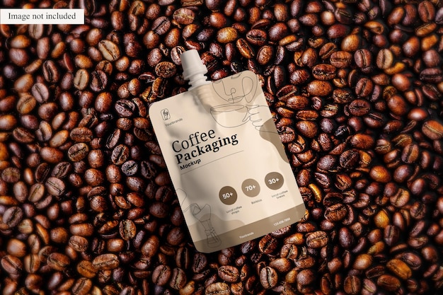 PSD coffee drink pouch mockup para mostrar o seu projeto aos clientes