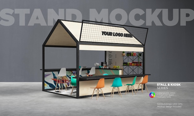 Coffee Food Kiosk Café Logo-Modell