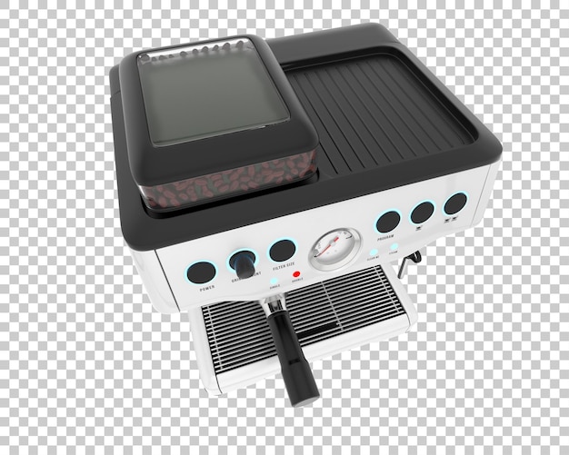 Coffee machine isolated on transparent background 3d rendering illustration