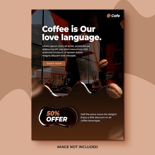 PSD coffee-shop-angebot-flyer-poster