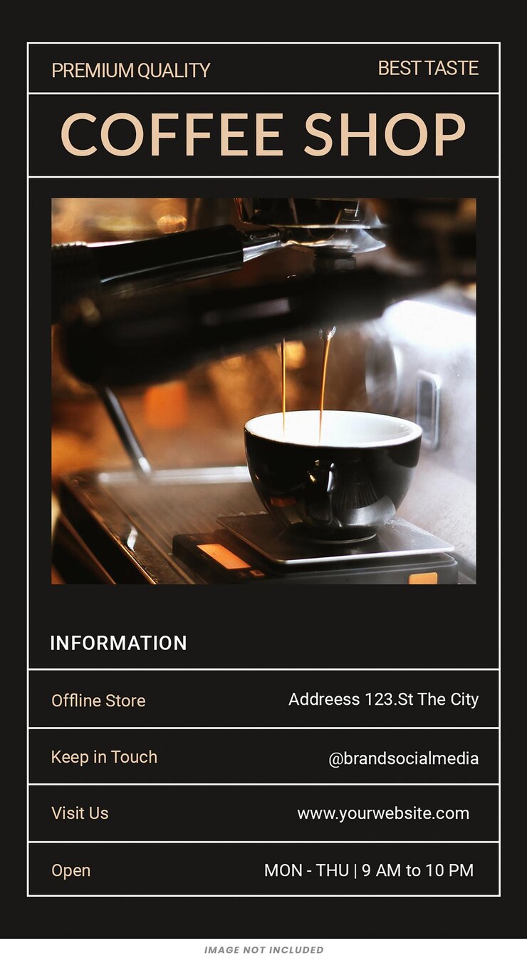 PSD coffee shop branding instagram-geschichten vorlage psd-design