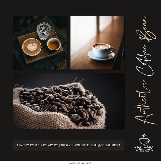 PSD coffee shop branding instagram-post-vorlage psd-design