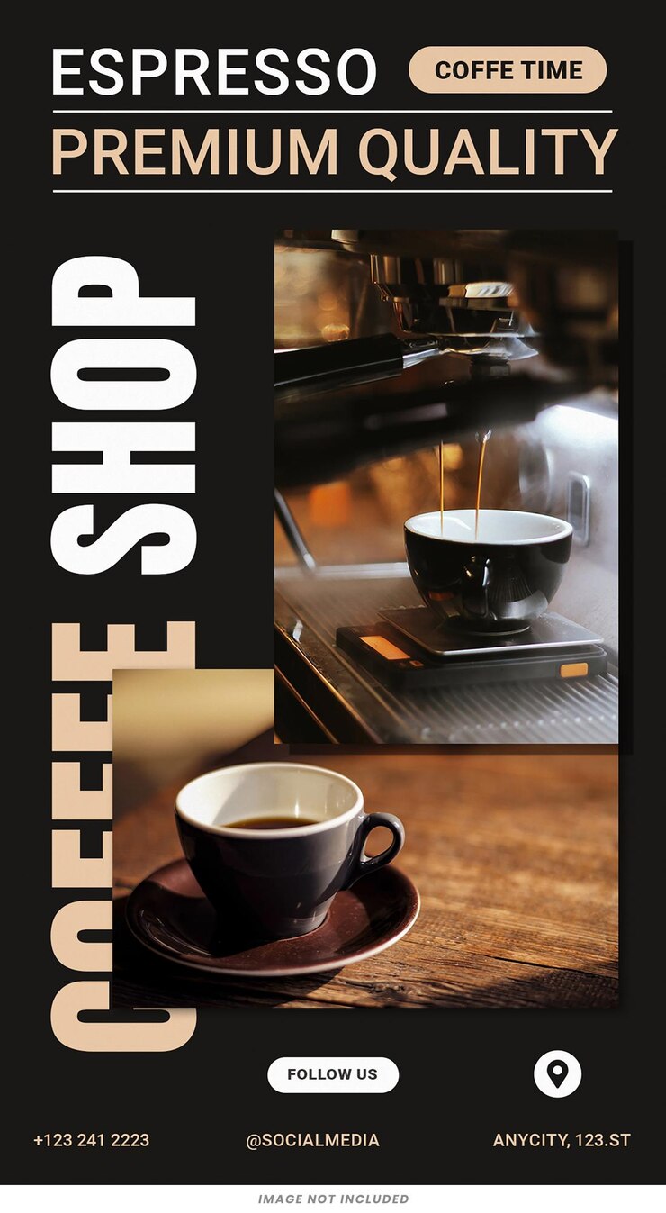 PSD coffee shop branding modello di storie instagram psd design