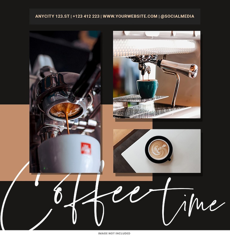 PSD coffee shop branding modelo de postagem do instagram design psd