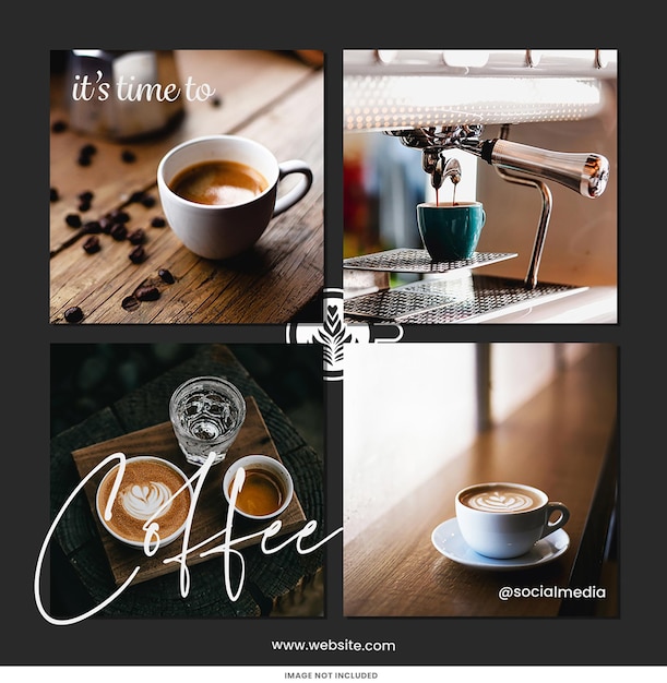 PSD coffee shop branding modelo de postagem do instagram design psd