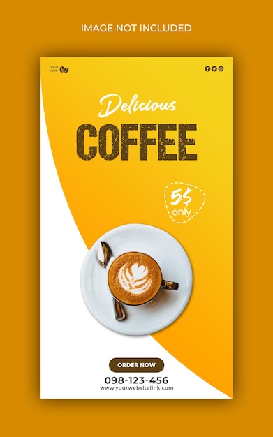 Coffee-shop-instagram-geschichten social-media-banner-design | Premium