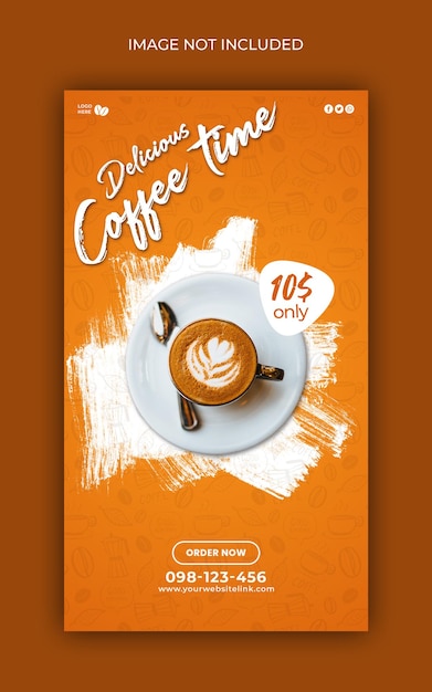 Coffee-shop-instagram-geschichten social-media-banner-design | Premium