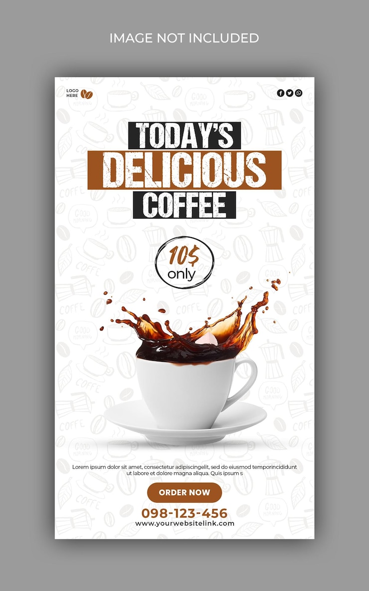 PSD coffee-shop-instagram-geschichten social-media-banner-design