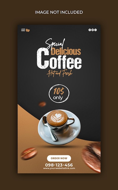 PSD coffee-shop-instagram-geschichten social-media-banner-design
