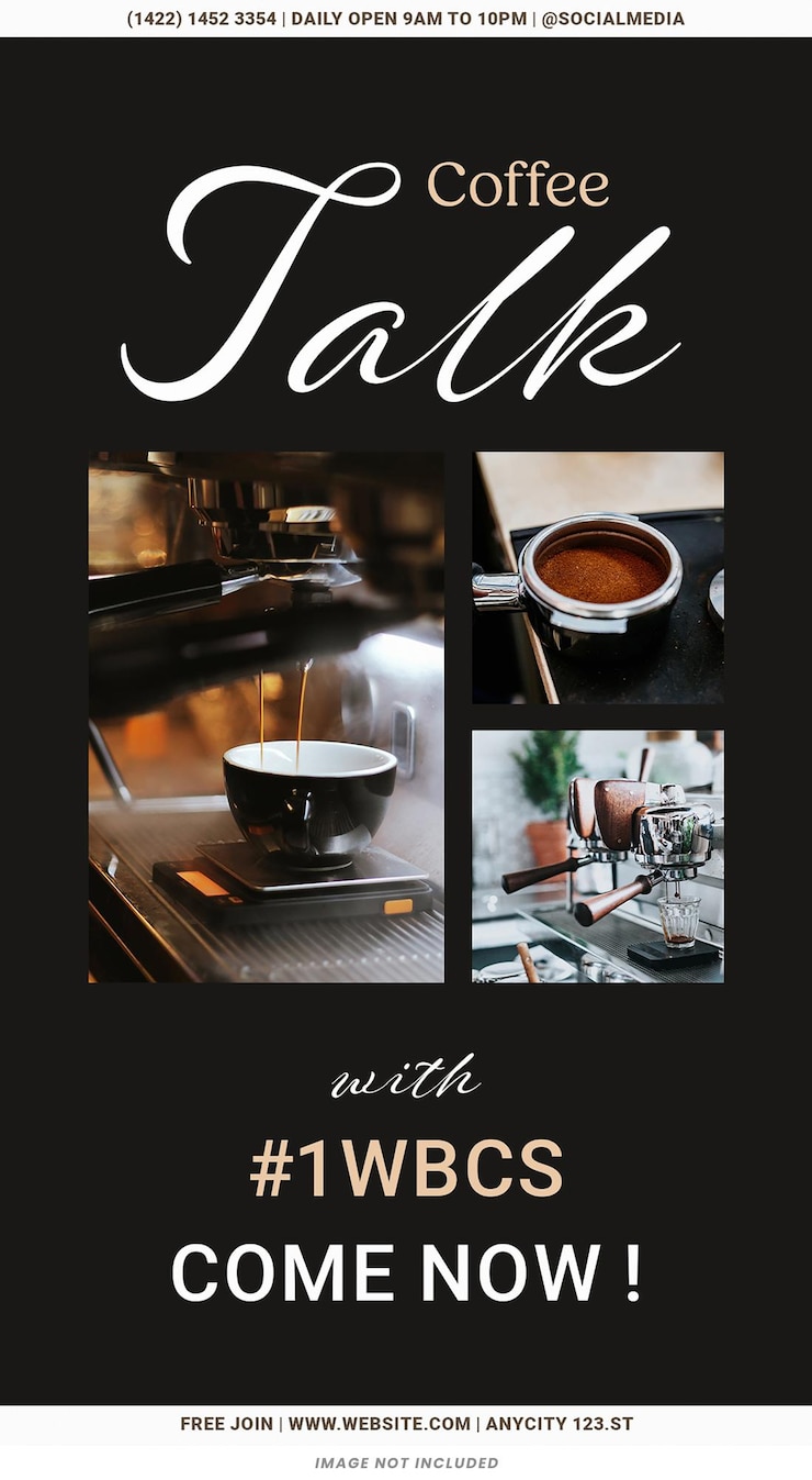 PSD coffee talk coffee shop branding modello di storie instagram design psd