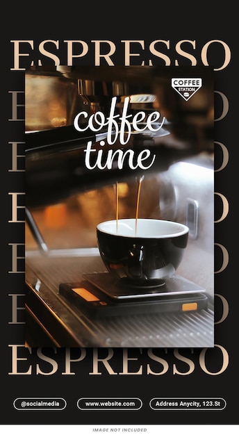 PSD coffee time espresso instagram-geschichten vorlage psd-design