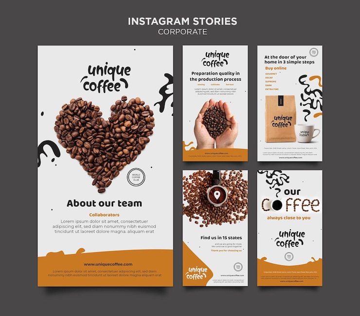 PSD coffeeshop instagram geschichten vorlage