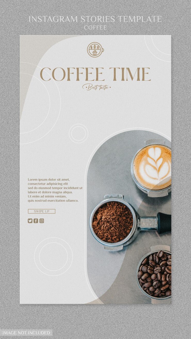PSD coffeeshop instagram geschichten vorlage