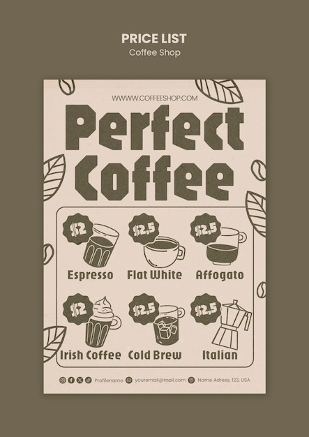 Coffeeshop-Vorlagendesign