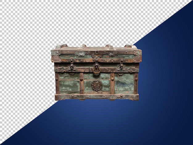 PSD un coffre antique avec un fond transparent