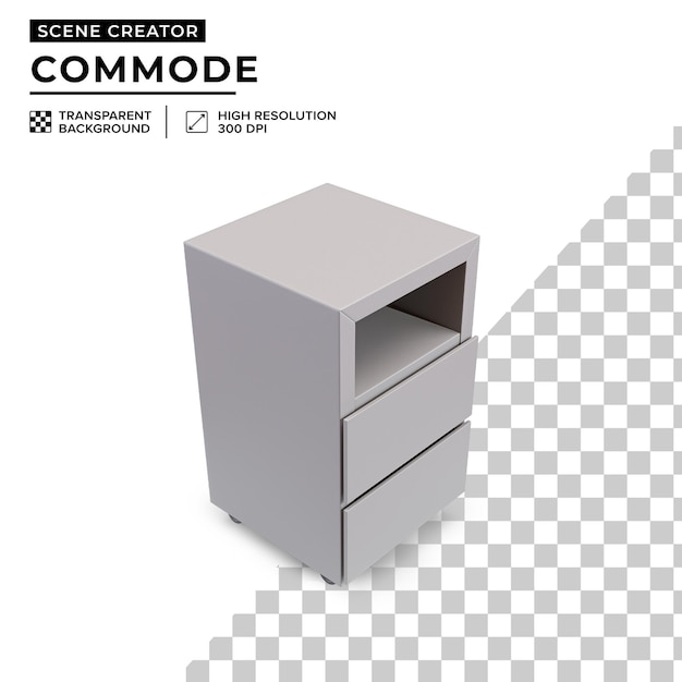 PSD coffre de commode gris carré pour créer une scène