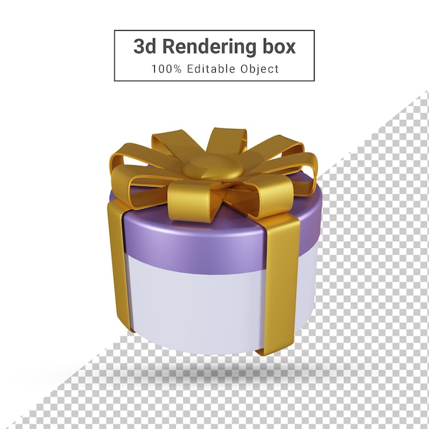 Coffret Cadeau Cercle Rendu 3d Avec Ruban