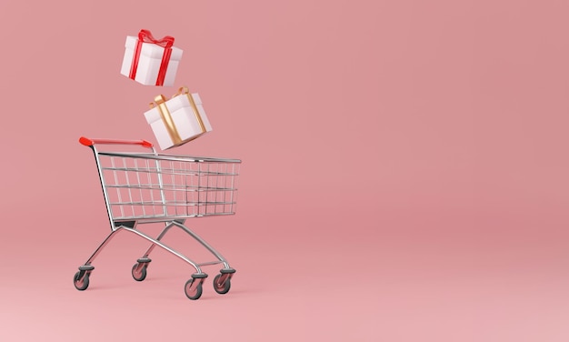 Coffret cadeau et coeur avec un concept de design minimal