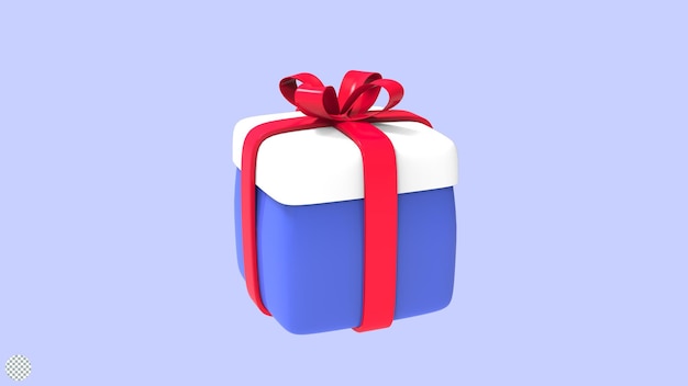 Coffret cadeau de fête isolé illustration de rendu 3D pour l'occasion de célébration