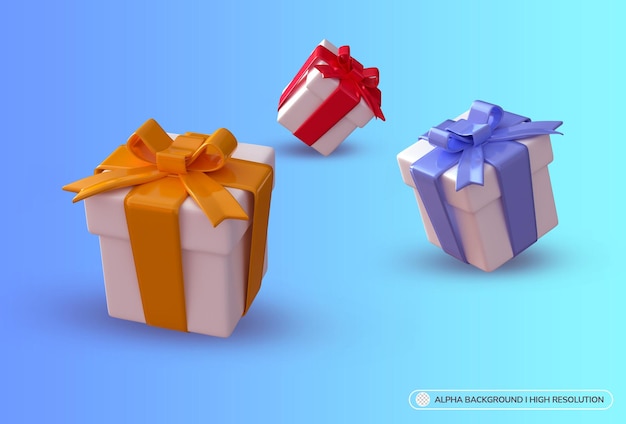 PSD coffret cadeau rendu 3d