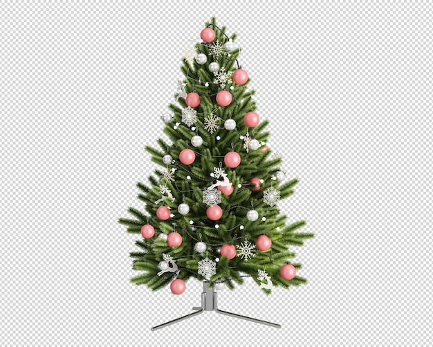 PSD coffret cadeau sapin de noël décoré vert clair