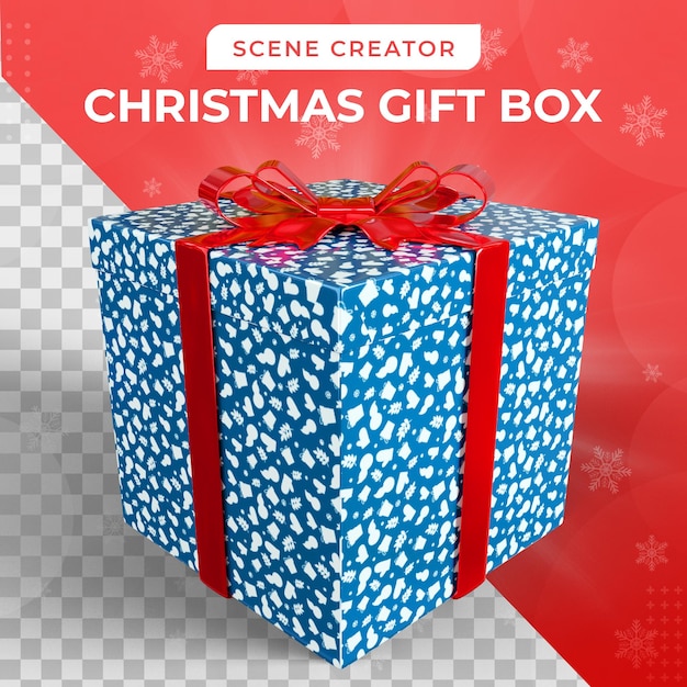 Coffret de Noël coloré 3d réaliste pour le rendu 3D de la composition