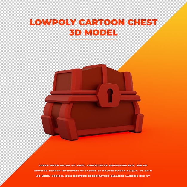 Cofre de dibujos animados Lowpoly modelo aislado