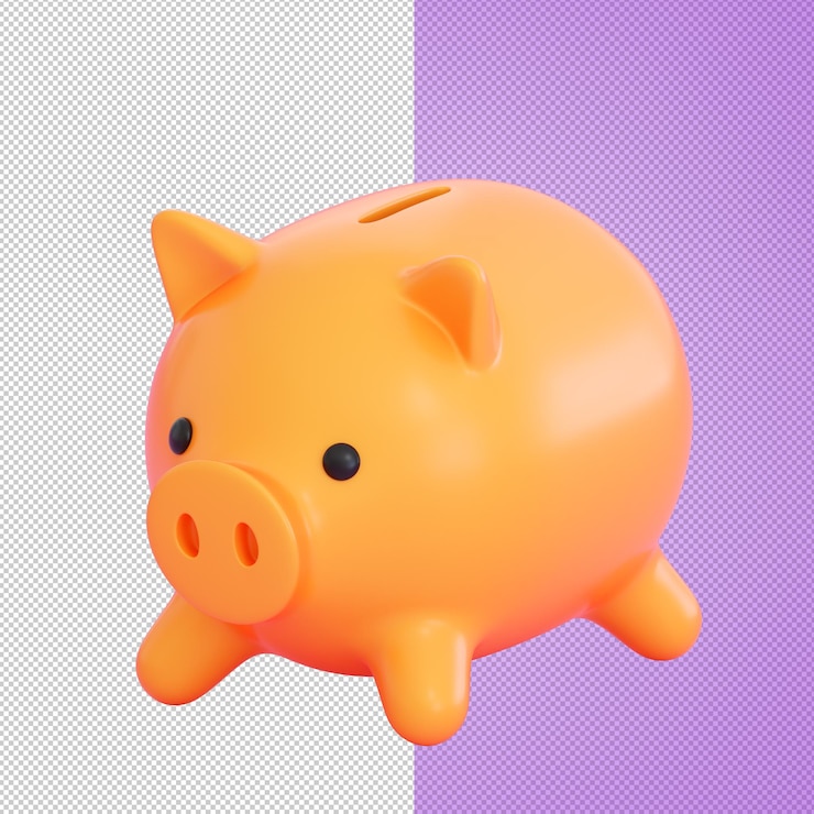 PSD cofrinho rosa 3d. negócios, poupança, dinheiro, banca, investimento financeiro e conceito de serviços.