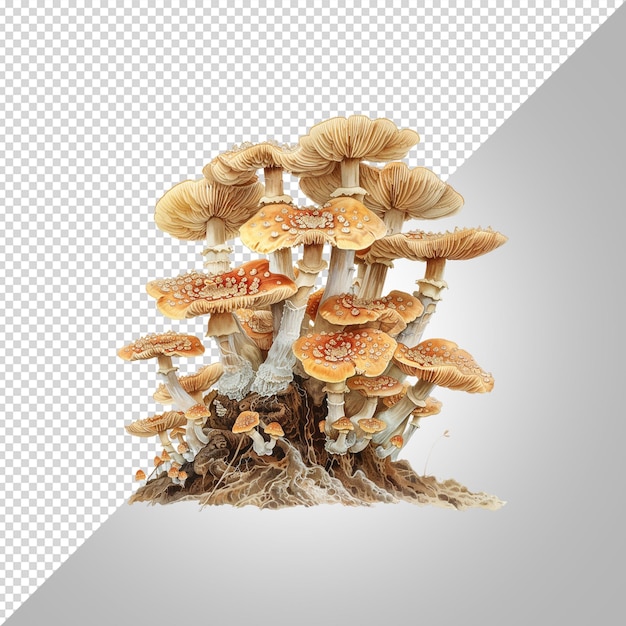 Cogumelos sobre um fundo branco