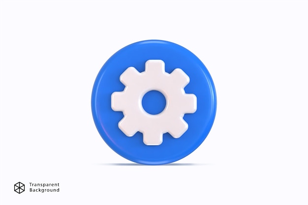 Cogwheel gear settings icon 3d rendering vector illustration