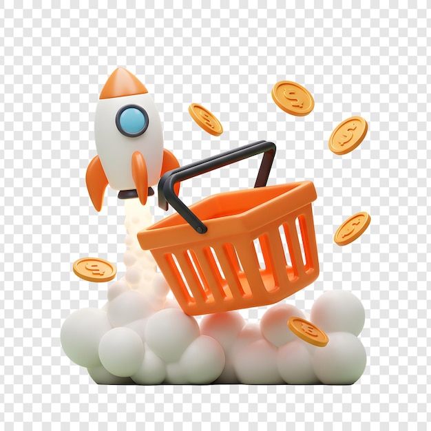 El cohete de compras de comercio electrónico