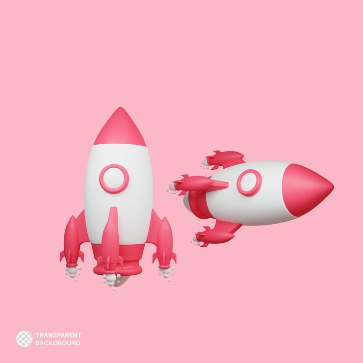 PSD cohete icono aislado 3d render ilustración