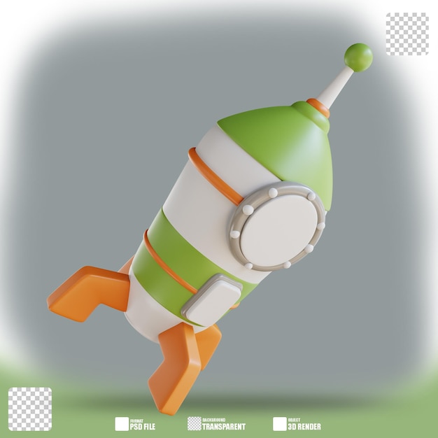 Cohete de inicio de negocio de ilustración 3D 5