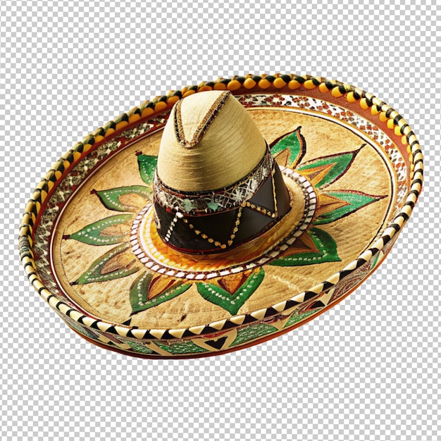 PSD coiffure mexicaine sombrero mariachi chapeau de musicien sur fond transparent