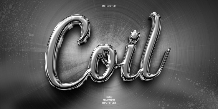 PSD coil 3d editierbarer texteffekt