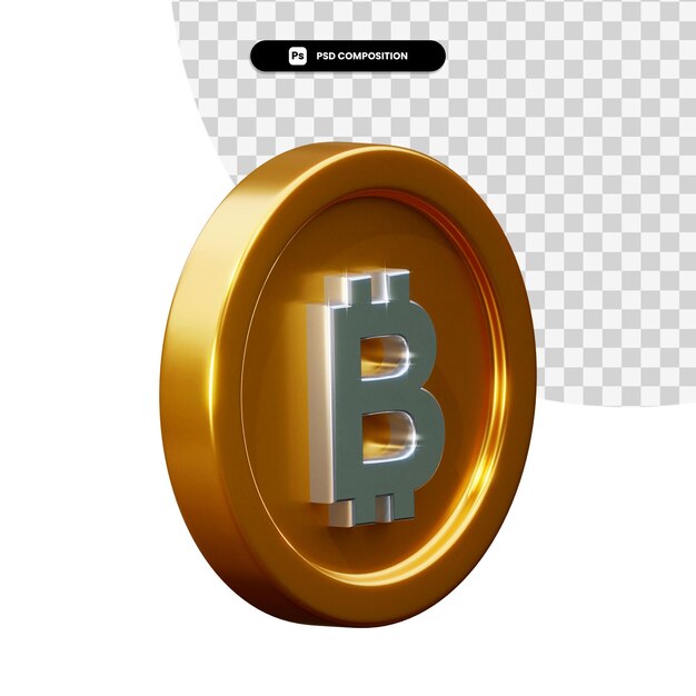 Coin bitcoin 3d rendering isolato
