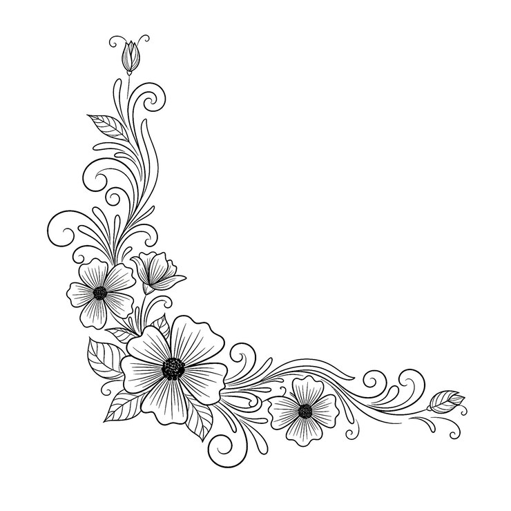 PSD un coin floral élégant