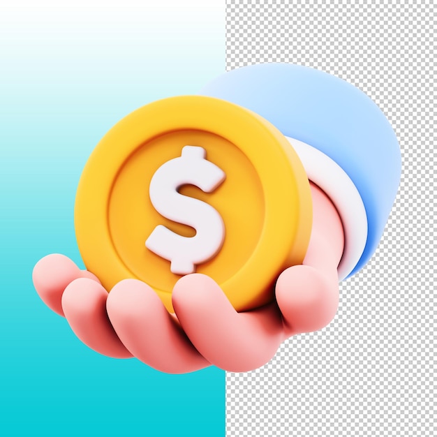 coin grip 3d illustration