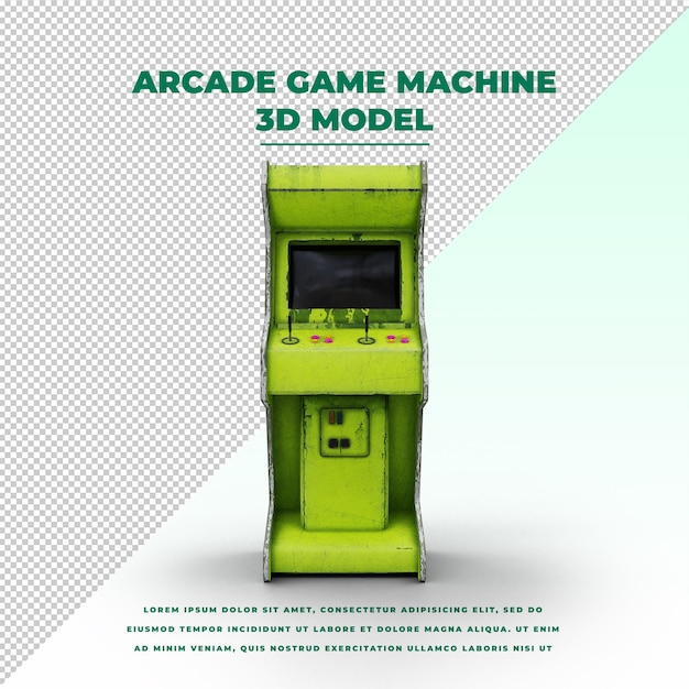 Coin Operated Neon Green Arcade Game Machine