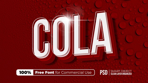 COLA 3D text effect for branding