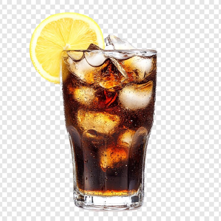 PSD cola refrescante con limón y hielo