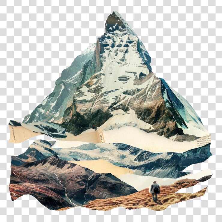PSD colage de paisajes montañosos surrealistas de papua nueva guinea