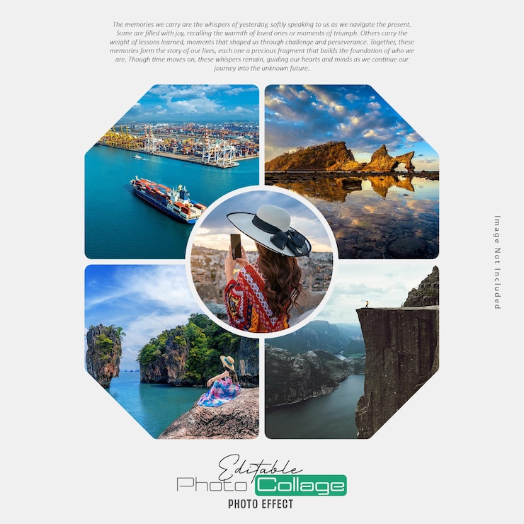 PSD colagem de fotos de viagem