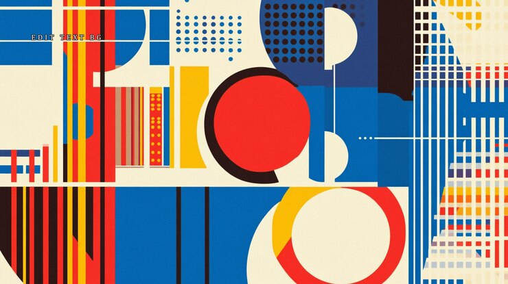 PSD colagem geométrica abstrata com cores e formas vibrantes