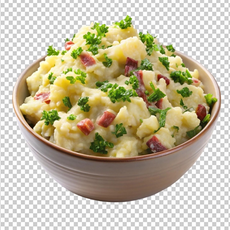 PSD colcannon de patatas irlandesas caseras sobre un fondo transparente