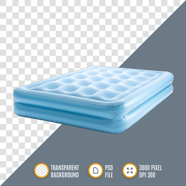 PSD colchão de ar inflável de cor azul e de textura de superfície almofada