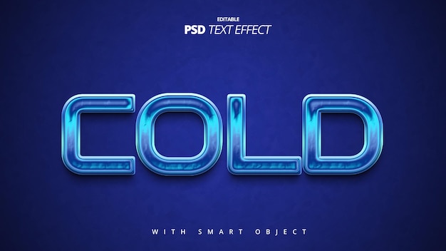 cold blue freezy 3d text effect design