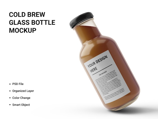 Cold Brew Glasflasche Mockup Design