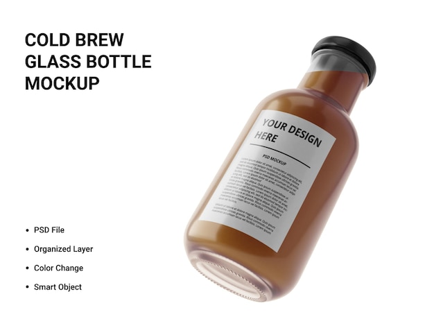 Cold brew glasflasche mockup design